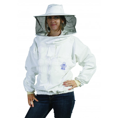 Bees & Co K73 Veste d'apiculteur en coton naturel avec voile arrondi 
