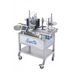 Étiqueteuse automatique Ninette 1 poste sur convoyeur chassis inox