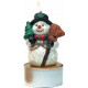 MOULE A BOUGIE : BONHOMME DE NEIGE SUR SOCLE