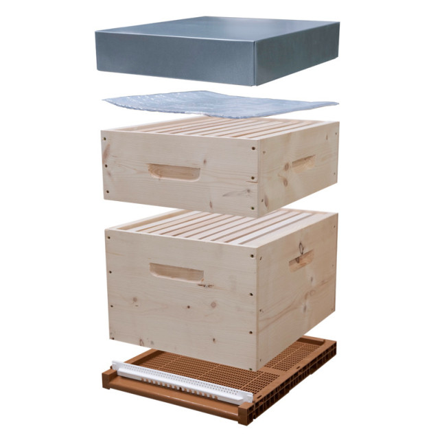 PRIBOIS® : RUCHE DADANT 10 C (sans cadre -TOIT EN TOLE 100mm)