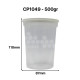 POT PLASTIQUE NICOT 500 GR PEP TRANSPARENT SS IMPRESSION