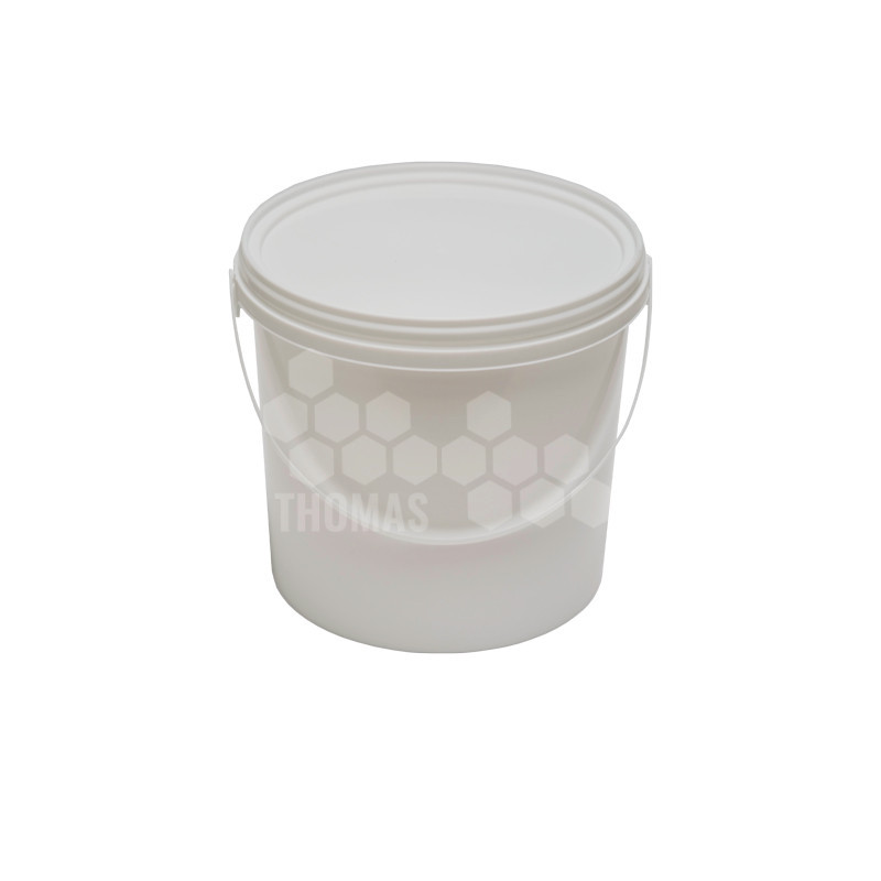 SEAU PLASTIQUE BLANC 3 KG DE MIEL AVEC COUVERCLE - Thomas Apiculture