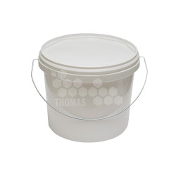 SEAU PLASTIQUE BLANC 10 KG DE MIEL AVEC COUVERCLE