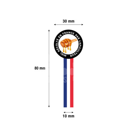 BANDE DE GARANTIE 30*80 mm MODELE MIEL PREMIUM - (Rouleau de 100)