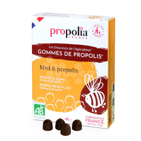 PROPOLIA - GOMMES DE PROPOLIS MIEL ET REGLISSE (Sachet de 45 g)