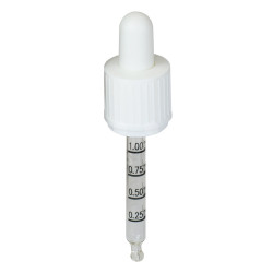 BOUCHON PIPETTE (72mm) B18DIN POUR FLACON VERRE AMBRE (unite) 