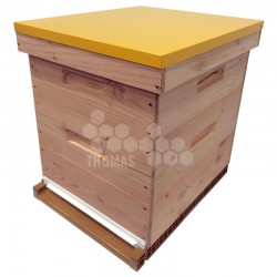 Ruche mi-bois Dadant 10 cadres Confort Essencia® avec toit plat jaune