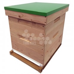 Ruche mi-bois Dadant 10 cadres Confort Essencia® avec toit plat vert