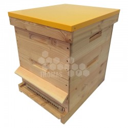 Ruche mi-bois Dadant 10 cadres Passion Essencia® avec toit plat jaune