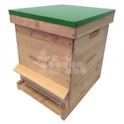 Ruche mi-bois Dadant 10 cadres Passion Essencia® avec toit plat vert