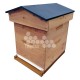Ruche mi-bois Dadant 10 cadres Confort Essencia® toit chalet bleu