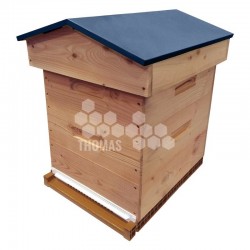Ruche mi-bois Dadant 10 cadres Confort Essencia® toit chalet bleu