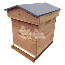 Ruche mi-bois Dadant 10 cadres Confort Essencia® toit chalet brut