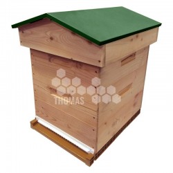 Ruche mi-bois Dadant 10 cadres Confort Essencia® toit chalet vert