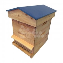 Ruche mi-bois Dadant 10 cadres Passion Essencia® toit chalet bleu