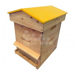 Ruche mi-bois Dadant 10 cadres Passion Essencia® toit chalet jaune