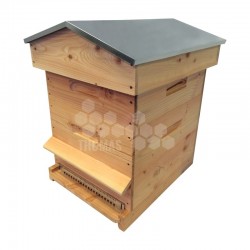 Ruche mi-bois Dadant 10 cadres Passion Essencia® toit chalet brut