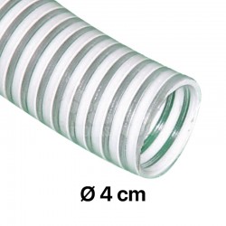 Tuyau spiral plastique alimentaire renforcé par du nylon - Ø 4 cm