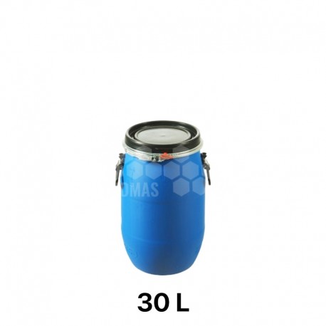 Fût à miel plastique bleu - 30 L - 40 kg