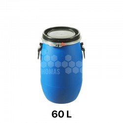 Fût à miel plastique bleu - 60 L - 70 kg