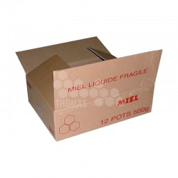 Carton de transport pour 6 pots verre Chonig 500 g avec croisillons