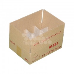 Carton de transport pour 12 pots 250 g TO 63 (avec croisillons)