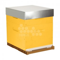Ruche Dadant 10 cadres Pribois® jaune (avec toit, isolant et cadres)