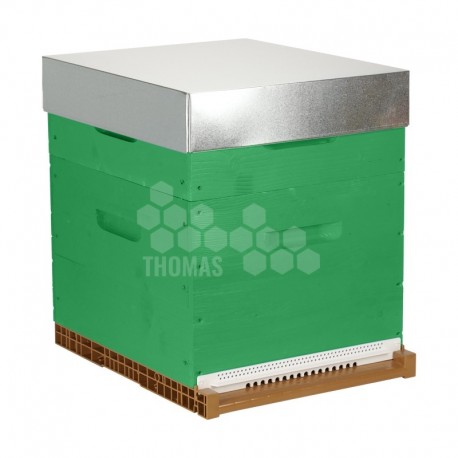 Ruche complète verte Dadant 10 cadres Pribois® (avec cadres)