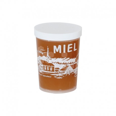 Pot plastique blanc transparent Tepp "Miel" 250 g (avec capsule)