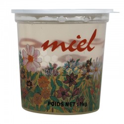 Pot plastique couleur transparent "Champêtre" 1 kg (avec capsule)