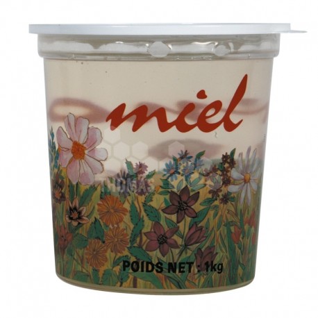 Pot plastique couleur transparent "Champêtre" 1 kg (avec capsule)