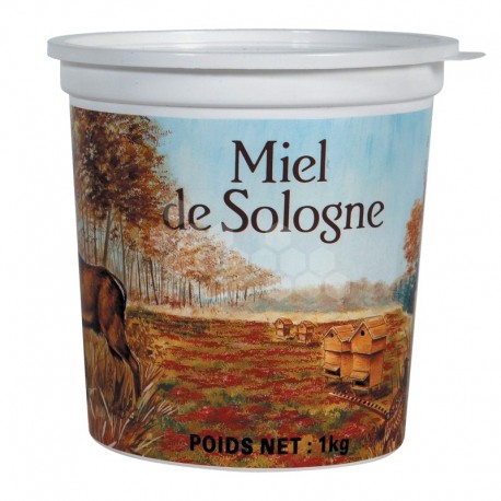 Pot plastique couleur opaque"Sologne" 1 kg (avec capsule)