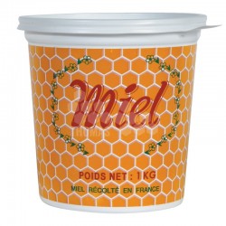 Pot plastique couleur opaque Hellion "Alévoles" 1 kg avec couvercle