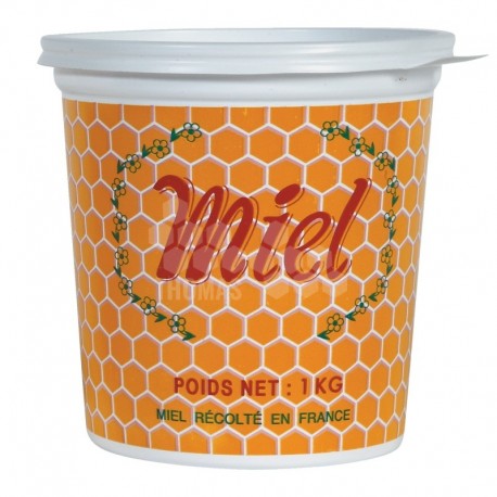 Pot plastique couleur opaque Hellion "Alévoles" 1 kg avec couvercle