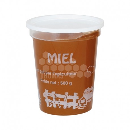 POTS EN PLASTIQUE "SIM" TRANSPARENTS - IMPRESSION BLANCHE