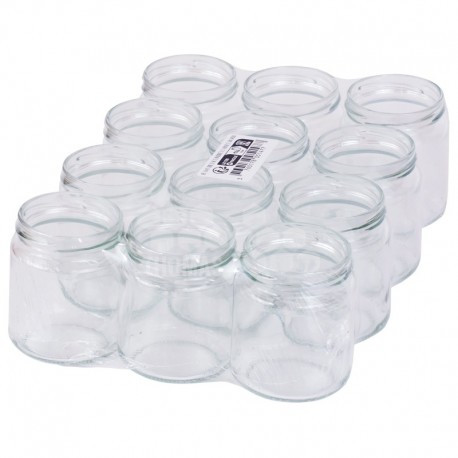 Pots verre Réserve 250 g TO 63 (pack de 12 pièces, sans capsules)