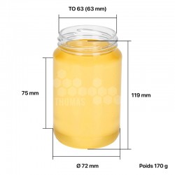 POT VERRE 500 GR 370 ML TO 63 NORMAL (PALETTE) SANS CAPSULE