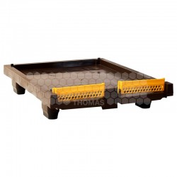 Plateau de fond non aéré Dadant Langstroth 50,5 x 41 cm avec 2 portes