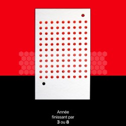 99 pastilles numérotées de couleur rouge pour marquage de reine