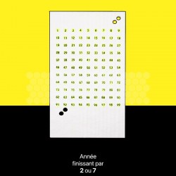 99 pastilles numérotées de couleur jaune pour marquage de reine