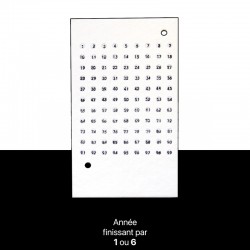 99 pastilles numérotées de couleur blanche pour marquage de reine