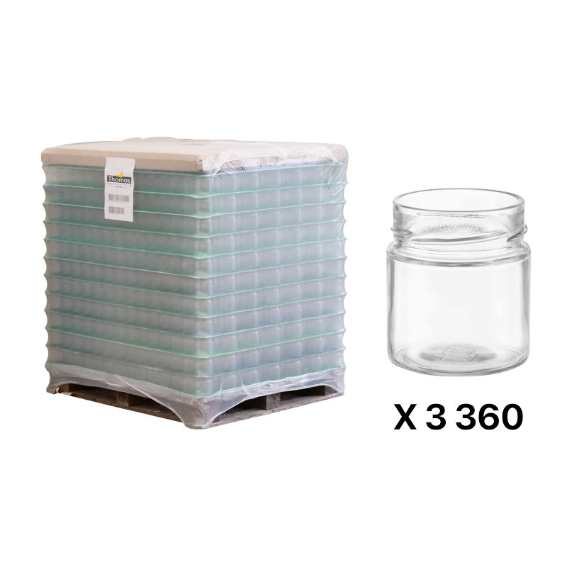Pots verre Jupe Haute 250 g 212 ml DWO 70 - palette 3360 pots seuls