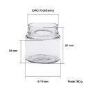 Pots verre Jupe Haute 400 g 314 ml DWO 70 - pack 12 pots seuls