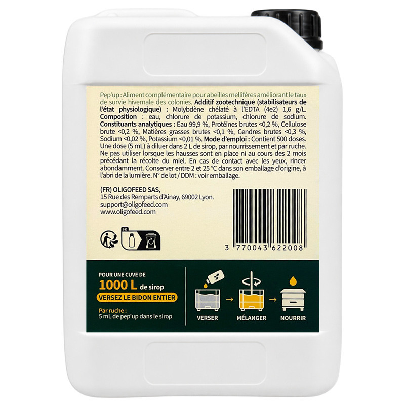 Aliment complémentaire Pep'up 2,5 L - complexe molybdène (500 doses)